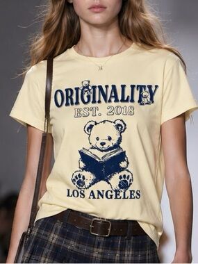 Originality Los Angeles Teddy Bear Graphic Tee Small NWT Made in USA
